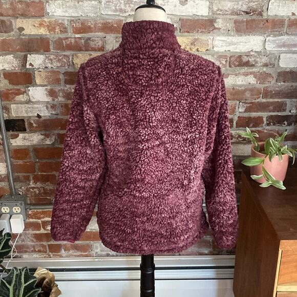 Hordic Fleece Purple Sherpa Pull Over Quarter Zip Long Sleeve  Sweater Size XS - Picture 6 of 8